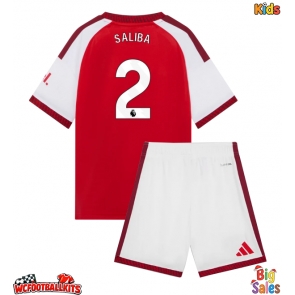 Arsenal William Saliba #2 Replica Home Stadium Kit for Kids 2026-27 Short Sleeve (+ pants)